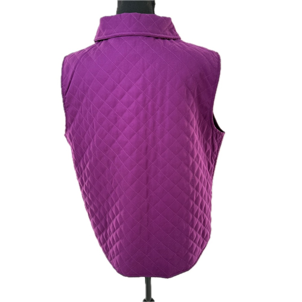 Drapers & Damons Purple Quilted Button Up Vest with Collar, Pockets Size P-Large - Picture 7 of 17